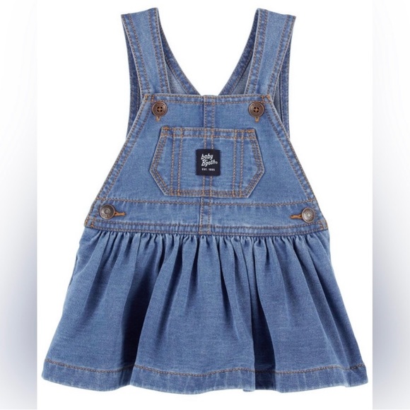 NWT Baby B’Gosh Baby Knit-Like Denim Jumper Dress | Size: 0-3 Months - Picture 1 of 5